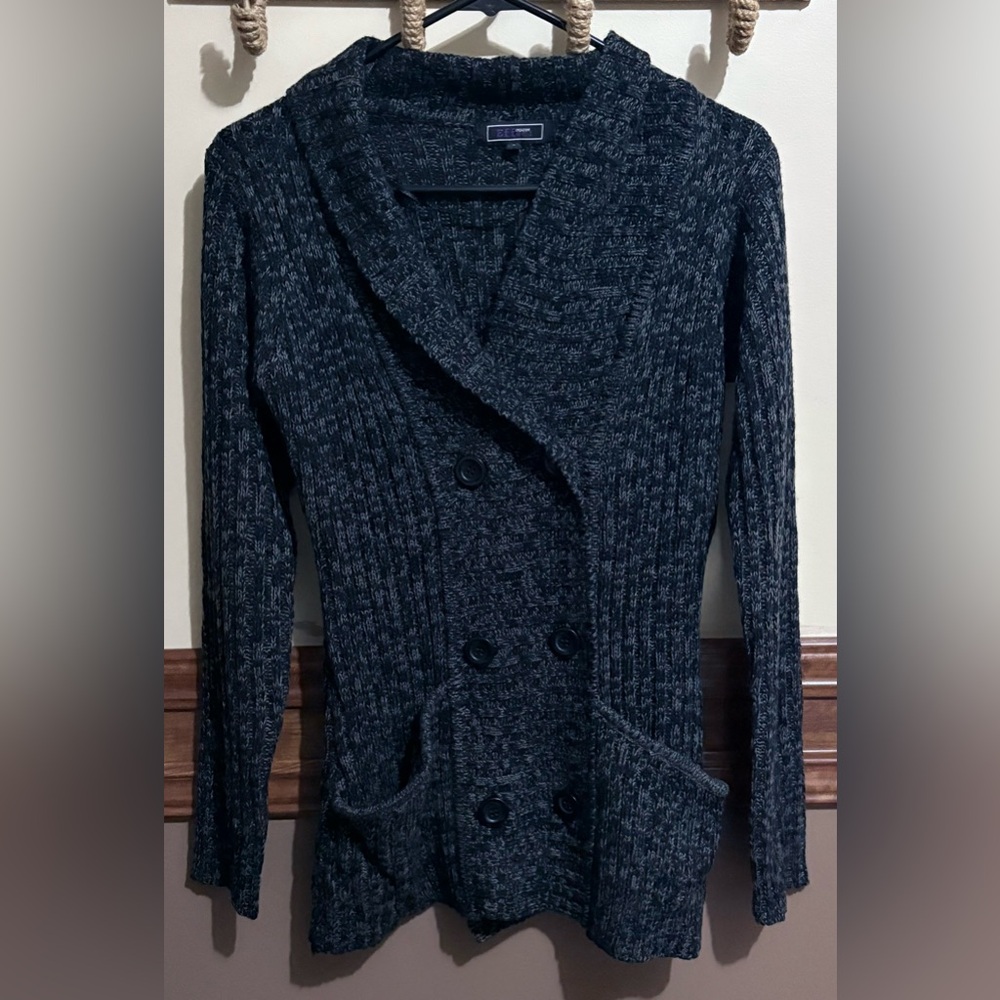 💠 Effeci Creazioni Women's Black Shawl Cardigan  Sweater Size Small